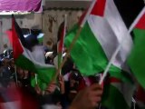 Palestinos festejan en Ramala