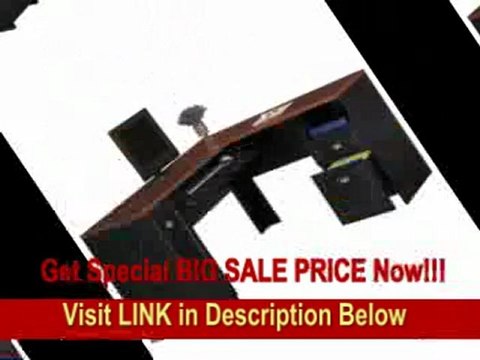 [BEST PRICE] Bush Furniture Fairview Collection 60 Inch L-Desk, Model WC53930-03, Antique Black with Hansen Cherry Finish