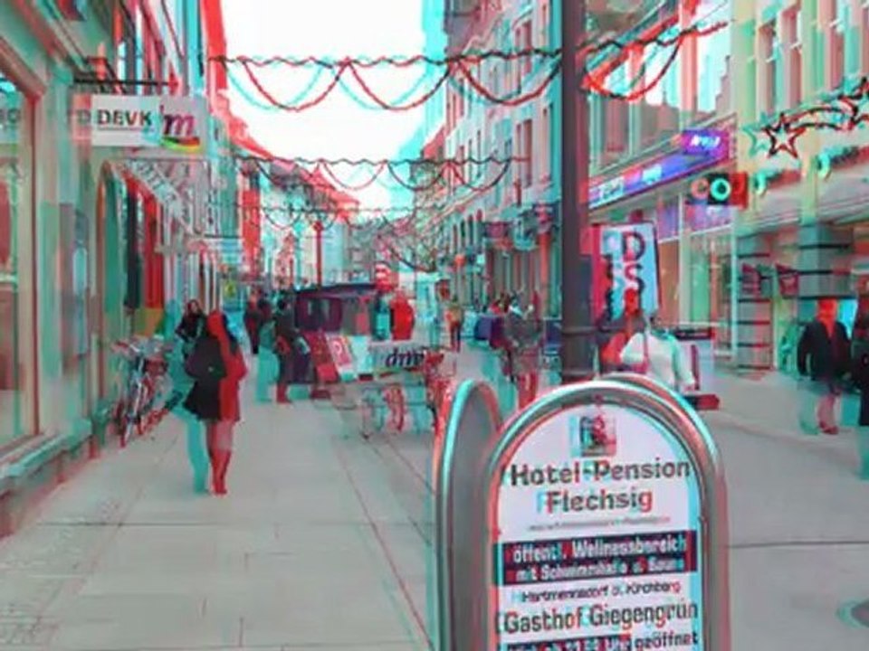 Zwickau im Freistaat  Sachsen  in  3D * 3D-Anaglyphenbrille notwendig