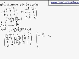 Producto de matrices ejemplo 1