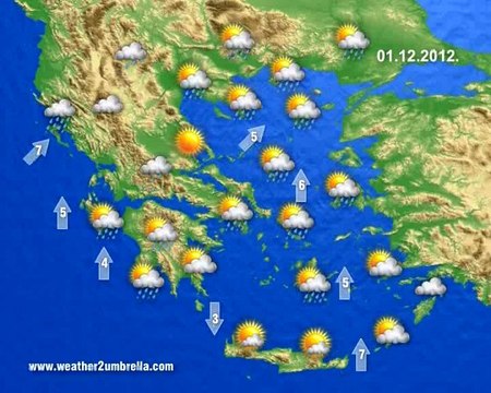 Ο καιρός του Σαββάτου 1/12