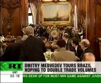 Medvedev aims to boost trade with Brazil