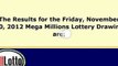 Powerball Lottery Drawing Results for November 30, 2012