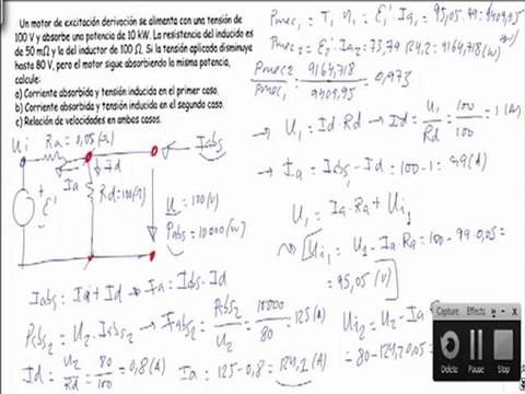 Maquinas electricas motor calcular corriente absorbida y tension inducida