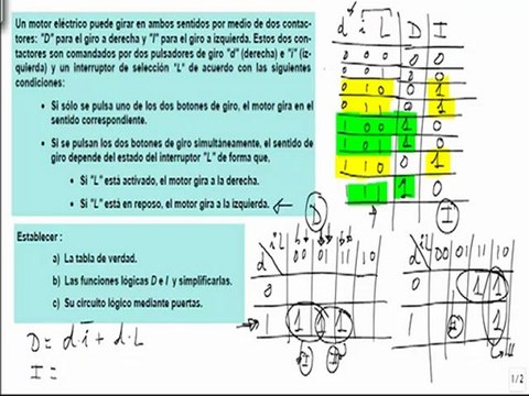 Electronica problema motor electrico tabla de verdad funciones y circuito