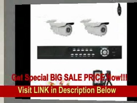 [BEST BUY] Complete High End 4 Channel Real Time (500GB HD) CCTV DVR Security Camera Surveillance System Package w/ (2 Pack) of 700 TVL 9~22 mm Varifocal Lens, 72 pcs IR LED, 196 feet IR Distance Outdoor Cameras
