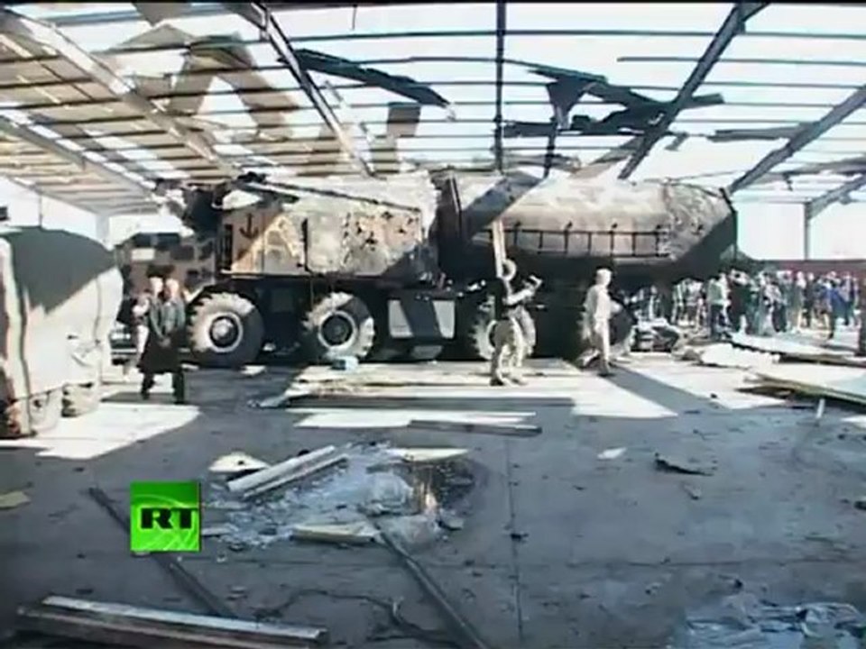RT footage of Libya Navy base wiped out by coalition bombing