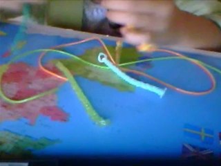 scoubidou tuto : orange  \ vert