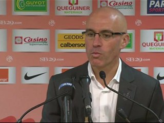 Download Video: Conférence de presse Stade Brestois 29 - Olympique de Marseille : Landry CHAUVIN (SB29) - Elie BAUP (OM) - saison 2012/2013