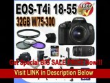 [BEST PRICE] Canon EOS Rebel T4i 18.0 MP CMOS Digital SLR with 18-55mm EF-S IS II Lens & Canon 75-300 Lens (2 Lens Kit!!!!)   32GB Memory  Battery Grip   2 Extra Batteries   Charger   3 Piece Filter Kit   UV Filte