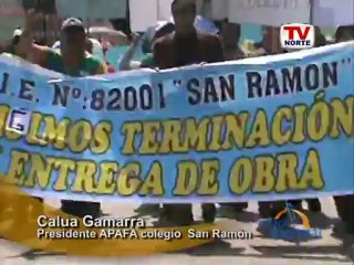Cajamarca Marchan en protesta por obras detenidas de colegio San Ramon