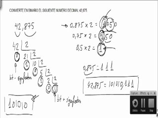 Electronica convertir en binario un numero decimal fraccionario