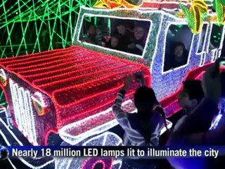 Christmas lights turned on in Medellin, Colombia