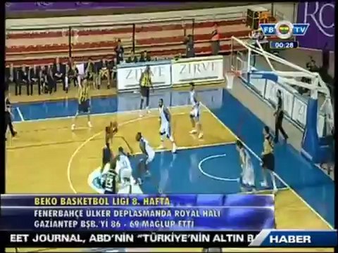 2 Aralık 2012 Royal Halı Gaziantep Belediye 69-86 Fenerbahçe Ülker Maçı Özeti