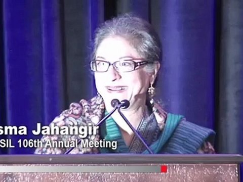 Asma Jahangir Accepts the Goler T. Butcher Medal