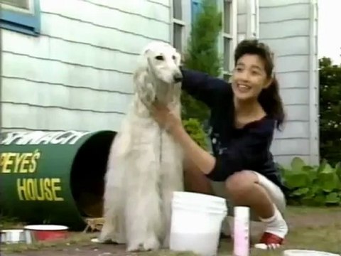 Japanese Actress Asano Yuuko With Purple Glossy Rubber Glove
