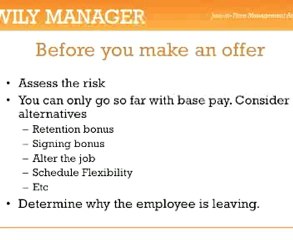 Managing the Counter Offer - A How To Guide for Busy Managers
