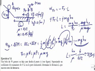 Energía y trabajo 1º Bachillerato ejercicio 11