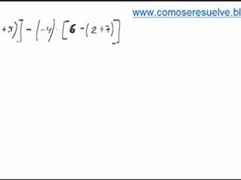 Operaciones de numeros enteros con parentesis ejercicio 3