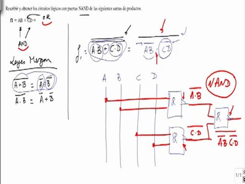 Electronica escribir y obtener los circuitos logicos solo con puertas NAND