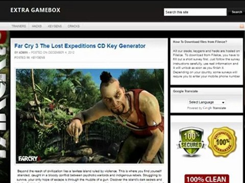Far Cry 3 Activation Key PC PS3 X BOX 360