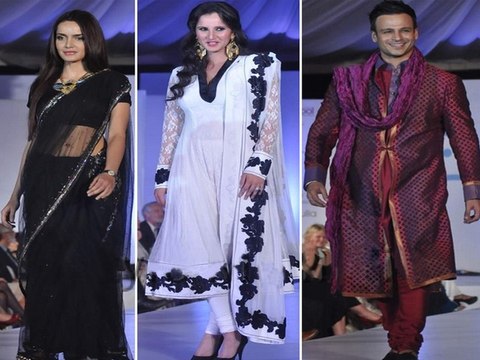 Hot Sania Mirza and Vivek Oberoi with ramp