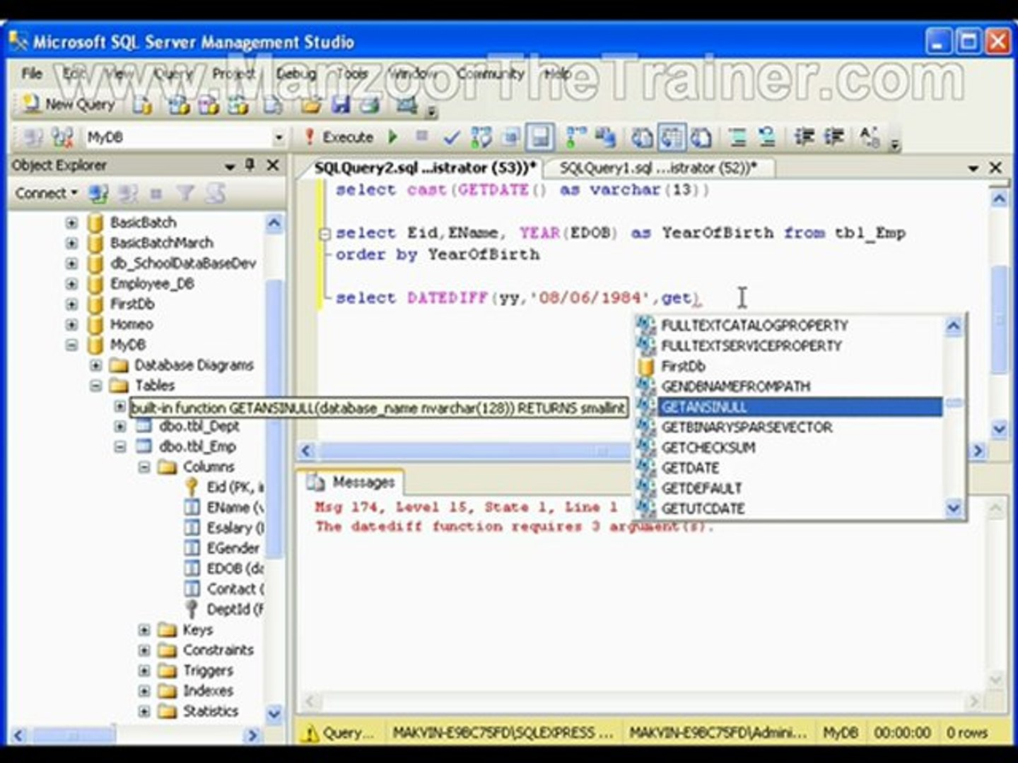 ⁣DateTime Functions In MS Sql Server 8 of 15