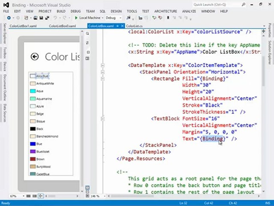 Windows 8 Applications Using XAML: Bindings Intro Tutorial