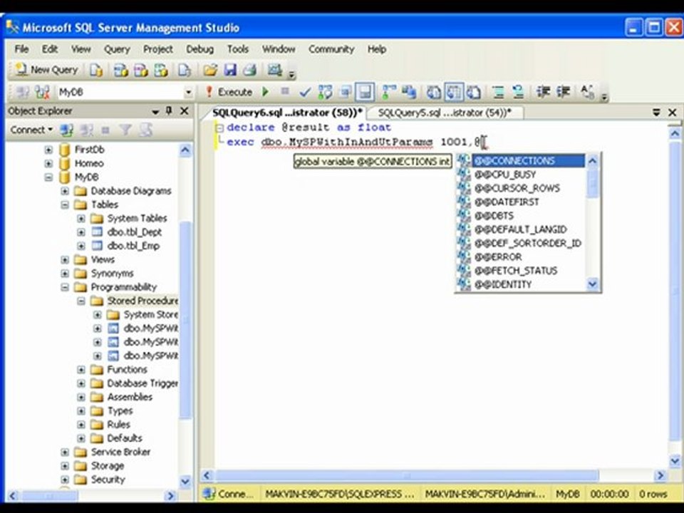 Stored Procedures With Input And Output Params In MS Sql Server 14 of 15