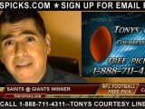 New York Giants versus New Orleans Saints Pick Prediction NFL Pro Football Odds Preview 12-9-2012