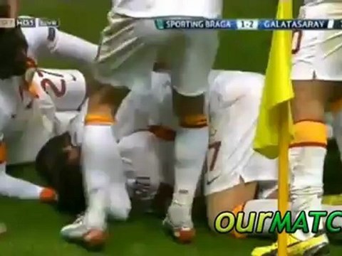 Alosesli Galatasaray 2-1 Braga 05.12.2012 Maçın Golleri Şampiyonlar Ligi H Grubu son maçında Galatasaray, deplasmanda Braga'yı 1-0 geriye düştüğü maçta 2-1 mağlup ederek Devler Ligi'nde 2. tura yükseldi. Aslan'ın galibiyet sayıları Burak Yılmaz ve Aydın