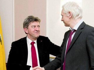 Rencontre à Londres entre Jean-Luc Mélenchon et Julian Assange