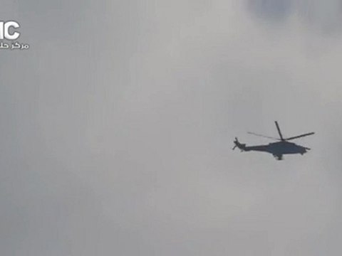 Syrian Army Helicopters Hunting Rebels