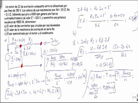 Maquinas electricas motor excitacion compuesta calcular el par motor