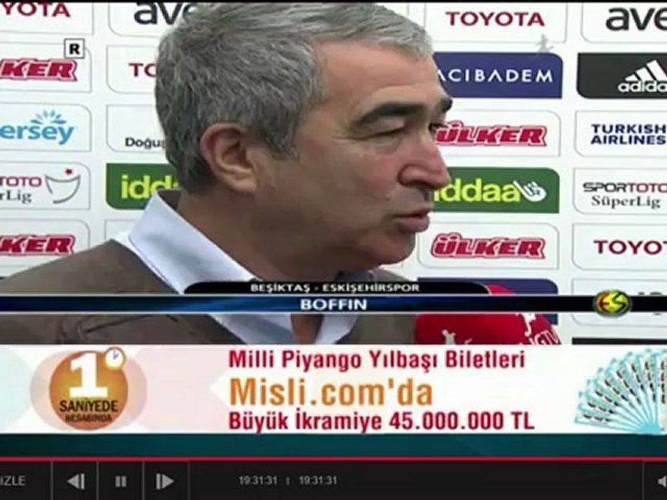 Samet Aybaba Beşiktaş - Eskişehirspor maç önü röportajı ( 07/12/2012 )