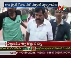 Late Paritala's  main follower Chaman safely escaped from accident