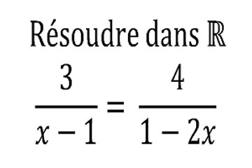 Équation avec un quotient - 2nde