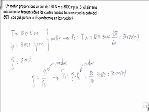 Maquinas electricas determinar potencia disponible en las ruedas