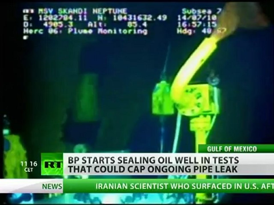 Under Pressure: BP oil spill cap in action