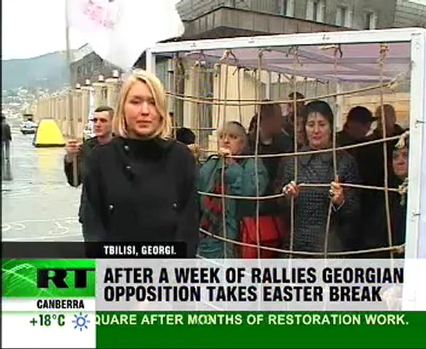 Georgian protesters' Easter break