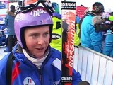 Itw de Tessa Worley, 2nde après la 1ere manche du Géant de St-Moritz