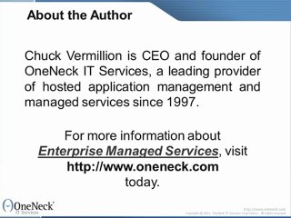 Enterprise Managed Services:  Key Issues Facing Today’s CIO