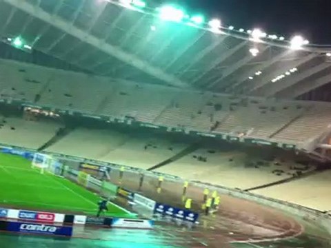 Έντονη βροχή στο ΟΑΚΑ πριν το Παναθηναϊκός - Ολυμπιακός