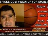 New York Knicks versus Denver Nuggets Pick Prediction NBA Pro Basketball Odds Preview 12-9-2012