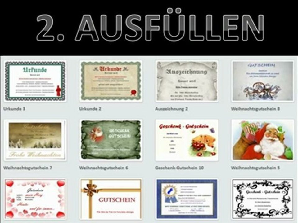 Kostenlose Gutschein-Vorlagen