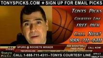 Houston Rockets versus San Antonio Spurs versus Pick Prediction NBA Pro Basketball Preview 12-10-2012