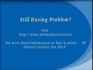 Delete XP Internet Security Pro 2013 - Effective Solution