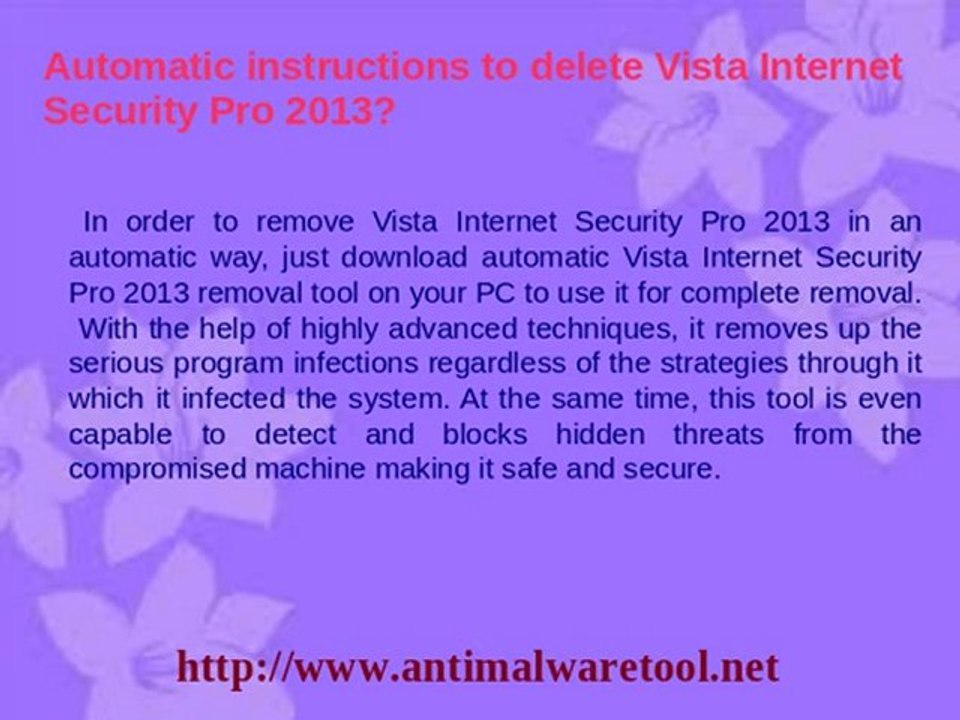 Delete Vista Internet Security Pro 2013 Rogue Anti-Spyware Quickly