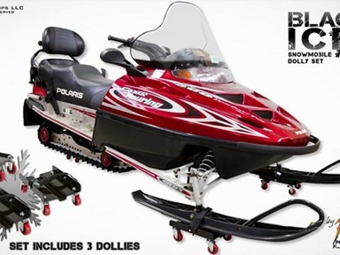 discountramps.com/snowmobile-dollies.htm With (2) Carbide Dollies and (1) Track Dolly, the Black Ice Snowmobile Dolly Set is ideal for storing away and gliding your sled around in the shed or garage. (4) swivel casters per dolly lets you easil