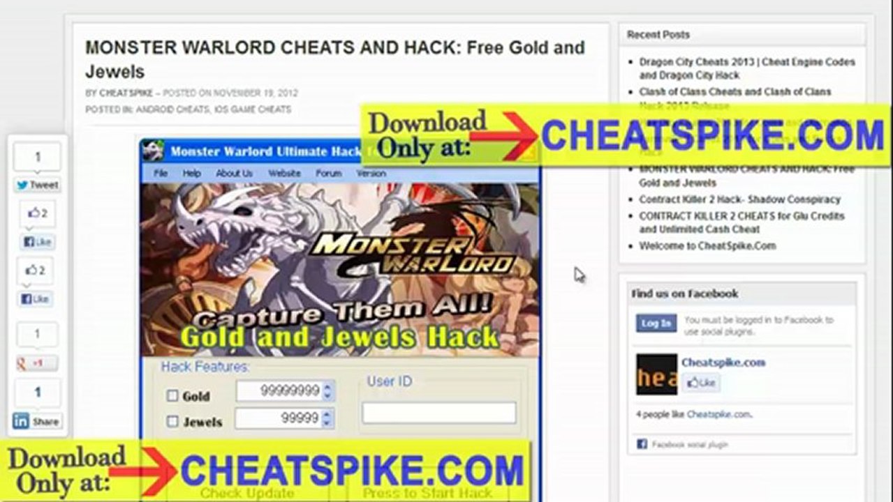 Monster Warlord Cheats for unlimited Gold and Jewels - No rooting -- Functioning Monster Warlord Hack